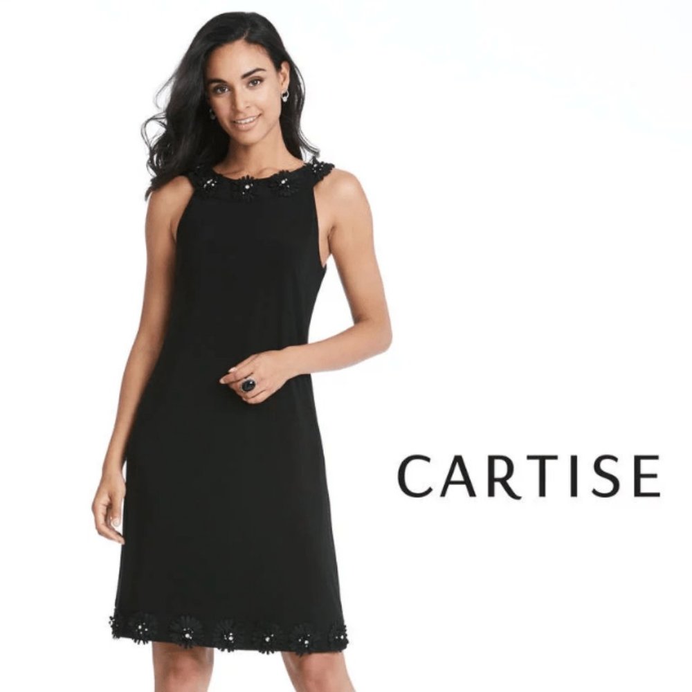 Cartise Dress with rhinestone flower 🌼 trim